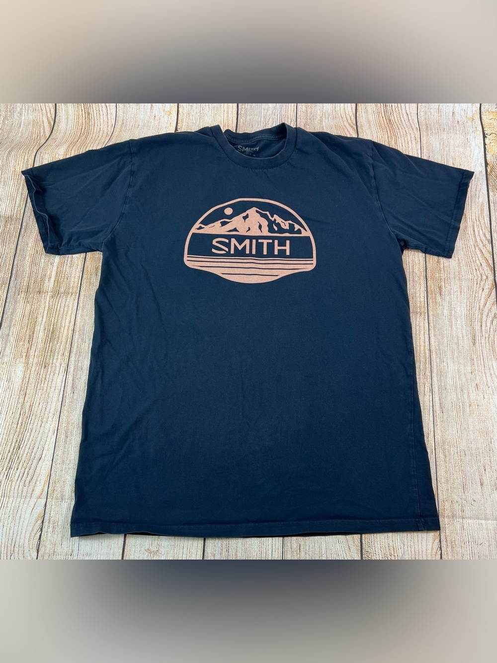 Smith Optics Snowboarding Mountain Graphic Blue T Shirt Size Large